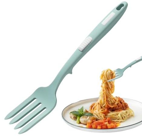 Forchetta multifunzione in silicone – 29,5 x 5,3 cm strumento di cottura antiaderente, lavabile in lavastoviglie, antiscivolo, manico liscio | Perfetto per preparare i pasti a casa in cucina