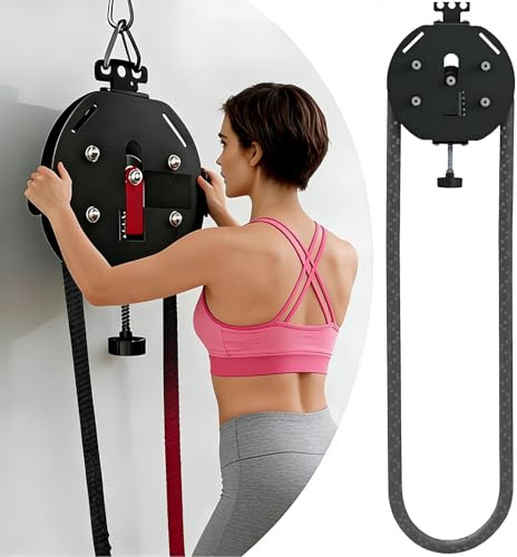 Soflightmok EntraîNeur à Corde sans Fin | Appareil De Musculation à RéSistance RéGlable pour Salle Sport à Domicile | Poulie Suspension pour Corde sans Fin | pour EntraîNement Complet du Corps Black