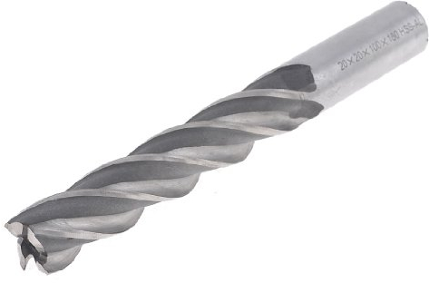 sourcing map Schaftfräser, Silberfarben, HSS, Spiralnut, 4 Furchen, 20 mm Drehdurchmesser, Schaftfräser de