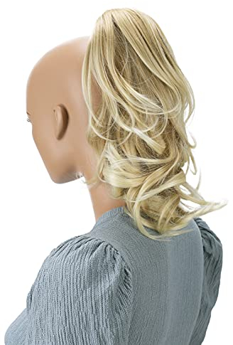 CAISHA by PRETTYSHOP 30cm Posticcio Per Capelli Helena Con Pinza Capelli Voluminoso Parrucche Donna Ondulato Biondo Mix H107