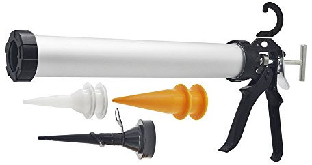 ZHTOOL 600ml Caulking Gun with Aluminum Barrel for 10oz/20oz Sausage Pack,10oz Cartridge and Bulk Application