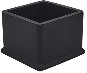 Flyshop Square Anti-Slip Rubber Leg Tips Furniture Chair Leg Floor Protectors 1.5 Inch x 1.5 Inch (38mm x 38mm) Black 10Pcs