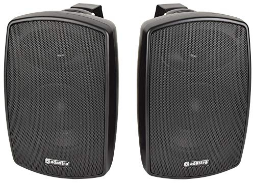 Adastra Weather Resistant Indoor and Outdoor Full Range Speakers Supplied in Pairs, Patio Music, Garden Speakers, Kitchen or Bathroom Audio 60W 4 Black