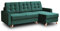 mb-moebel Ecksofa Sofa Eckcouch Couch mit Schlaffunktion und Bettkasten Ottomane L-Form Schlafsofa Bettsofa Polstergarnitur - CARLA (Eckosfa Rechts, Dunkelgrün)
