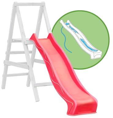 Gartenwelt Riegelsberger Tobogán ondulado de 300 cm, color rojo, para altura de pedestal de 150 cm, para torre de juegos o columpio