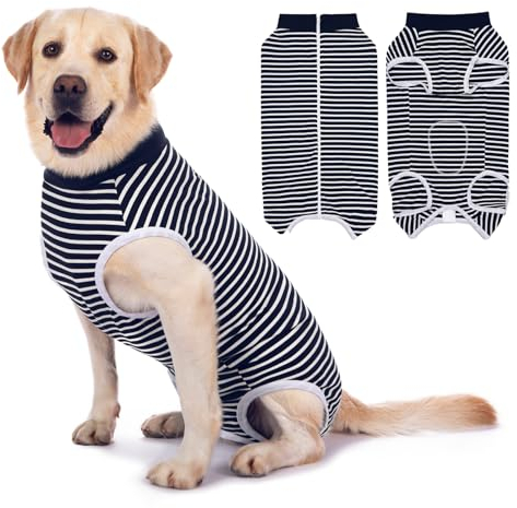 Axcimond Hundebody Nach Op Hunde Einteiler mit Reißverschluss Op Body Hund nach der Operation Hund Body Kastration Hunde Op Body Hündin Rüde Wundschutz Erholungsanzug für Hunde Kegel-Alternativen