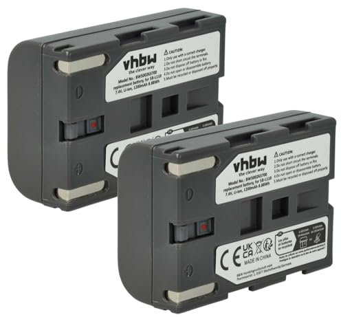 vhbw 2x batteria compatibile con Samsung VP-D60, VP-D65, VP-D69, VP-D70, VP-D73, VP-D590, VP-D590i videocamera camcorder (600mAh, 7,2V, Li-Ion)