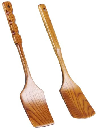 PRETYZOOM 2piezas Pala Para Alimentos Antiadherente Utensilios De Cocina De Madera Color
