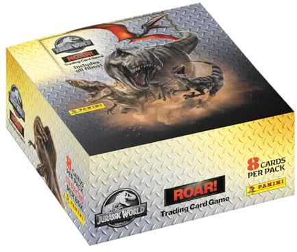 Panini Jurassic World 4 Trading Cards Game Box mit 18 Hüllen + 1 Karte Limited Edition