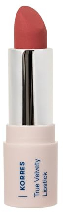 Korres True Velvety Lipstick Blush Pink 16, rosa läppstift med intensiv färg och krämig konsistens, hög täckning och halvmatt finish, vegansk, 3 g