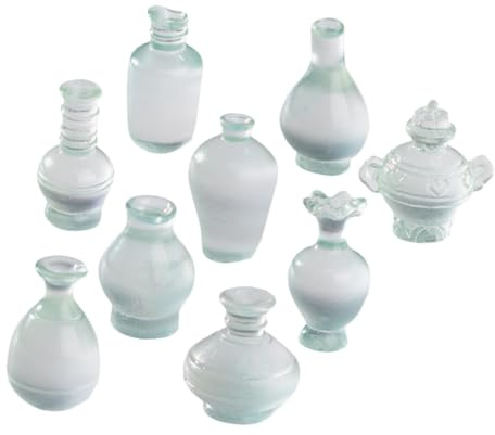 FRCOLOR 9 Botella Miniatura Casa De Muñecas Decoración Casa Muñecas Antigua De Porcelana Mini Botellas De Flores para Micro Paisaje Y Escenas En Miniatura