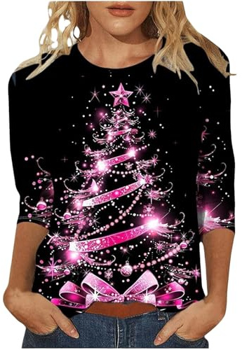 Yinguo christmas jumper 2025 for women Christmas Jumpers for Women Ladies Sweaters UK Tshirts Jumper Ugly Sweater Long Sleeve Winter Jumper Outwear Shirt Plus Size Fashion Tops Women's Blouse