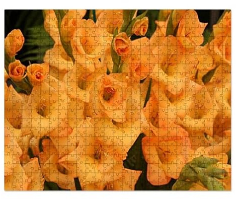 CafePress Gold Gladiolus Flowers Large Puzzle, 520 pcs.