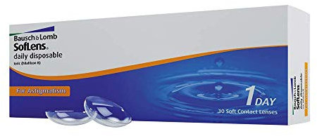 Bausch + Lomb SofLens daily disposable Toric Tageslinsen, torische Kontaktlinsen, weich, 30 Stück BC 8.6 mm/DIA 14.2 / CYL -1.25 / Achse 180 / -3 Dioptrien