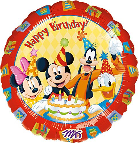 Folienballon * HAPPY BIRTHDAY MICKEY MOUSE * für Kindergeburtstag oder Motto-Party // Folien Ballon Party Helium Deko Ballongas Motto Kinder Geburtstag Disney Micky Maus Goofy Minnie Donald Clubhouse