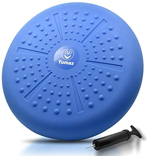 Tumaz Coussin D'équilibre- Améliore La Posture Assise et La Stabilité de L'attention Disque D'équilibre pour La Physiothérapie Maux de Dos et Force de La Base [Très Épais, Pompe à Air Incluse]