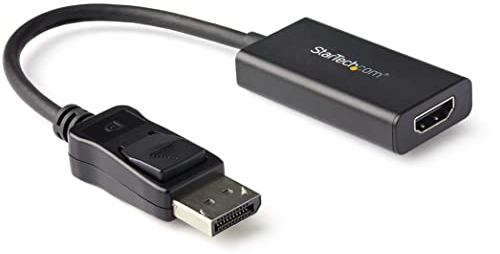 StarTech.com Adattatore DisplayPort a HDMI 4K 60Hz, Convertitore video attivo da DP 1.4 a HDMI 2.0, Dongle/Cavo adattatore per Monitor/TV/Display HDMI, Connettore DP a scatto DP2HD4K60H)