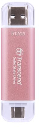 Transcend ESD310 512GB Dual USB-C/A External SSD 1050MB/s Ultra-Fast Drive for iPhone 17/16/15, MacBook, iPad & PC | Fast File Transfer TS512GESD310P