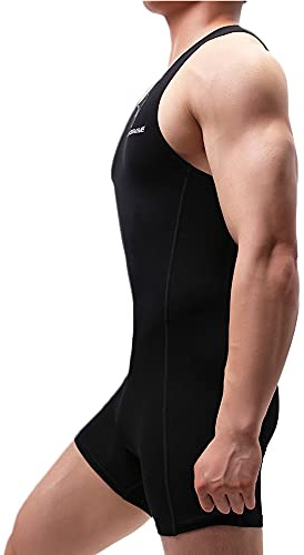 WMIERFI Men's Wrestling Singlet Athletic Leotard One Piece Sport Bodysuit Gym Outfit Active Underwear