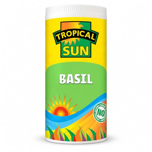 Tropical Sun Basil 30g, Dried Basil Herb for Pasta, Pizza, Sauces & Cooking | Aromatic seasoning for soups, marinades,meat,fish,seafood and vegetables with balanced flavour for everyday meals(Pack of 1)