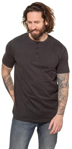 JP 1880 Basic-Henley, Maglietta 1/2 Uomo, Anthrazit,