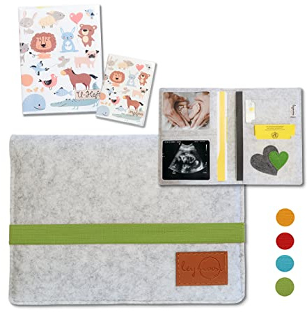 Custodia per quaderni a U, regalo per donne incinte e mamme, con molti scomparti per carte di credito, immagini ecografice, libretto di vaccinazione per bambini, libretto di vaccinazione e molto altro