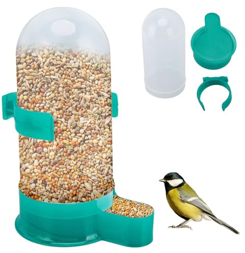 Bebedero para Palomas de Apertura Amplia - Alimentador Automático de Agua para Pájaros Grandes, Cacatúas, Loros - Mascota (Verde, 800ml)