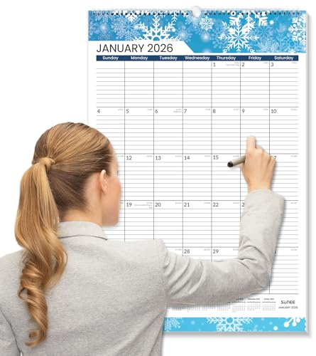 SUNEE 2026 Wall Calendar Large 22.75x15.5, 21 Month Calendar (Ends June 2027), Vertical Extra Large, Seasons Color