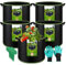 iDattel 5 Stück 40L Pflanzsack,Stofftopf,pflanztaschen mit Griffen-Wiederverwendbare Robuster Stofftöpf für Tomaten & Gemüse - Atmungsaktiver Tomatentopf als Grow Bag für Blumenbeete, Balkonpflanzen