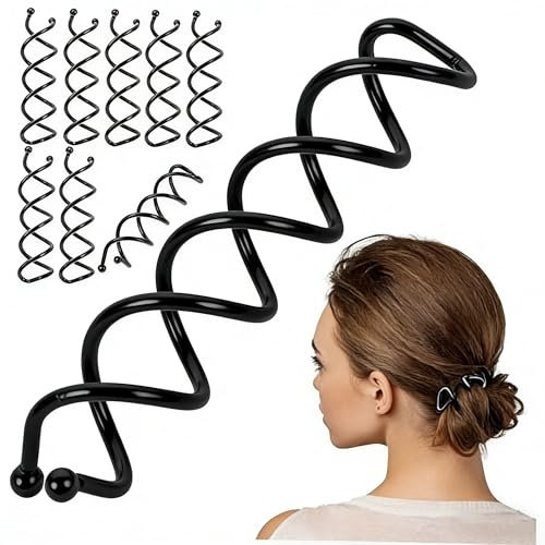 20 horquillas en espiral, horquillas para el pelo, horquillas en espiral, accesorios para el cabello, ayuda para trenzar, horquillas para el pelo, espirales, para niñas y mujeres, adecuado para