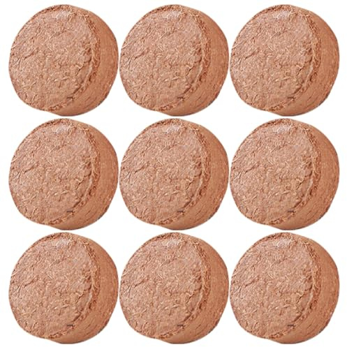 Homoyoyo Blocs de Terreau en Fibre Végétale Compressée 60 Pcs, Petits Blocs Absorbants pour Semis, Tourbe Naturelle pour Plantation et Germination, Substrat Jardinage Polyvalent, Rétention