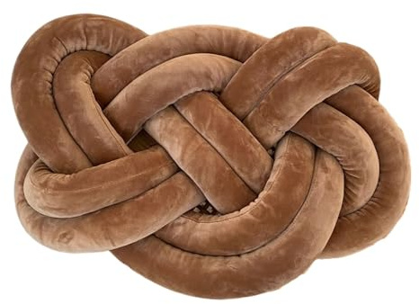 Almohada de bola anudada, Cojín Nudo Bola Multicolor 45x35cm(Coffee)
