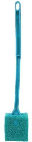 jojofuny Cepillo de Limpieza para Peceras Mango Largo 40 Cm, Doble Cara Raspador de Algas y Cepillo, Herramienta Verde para Acuarios y Mantenimiento de Tanques de Agua Dulce y Marina