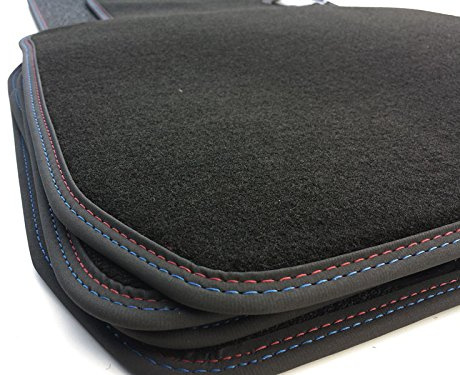 Golvmattor (premium velour) 5-serien F10 F11 M5 bilmatta mattor Deluxe M dubbelsöm röd blå