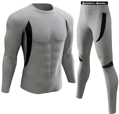 UNIQUEBELLA Set di Intimo Termico, Intimo da Sci da Uomo, Intimo Termico da Sci, Strato di Base Termico + Mutande per Il Freddo Invernale