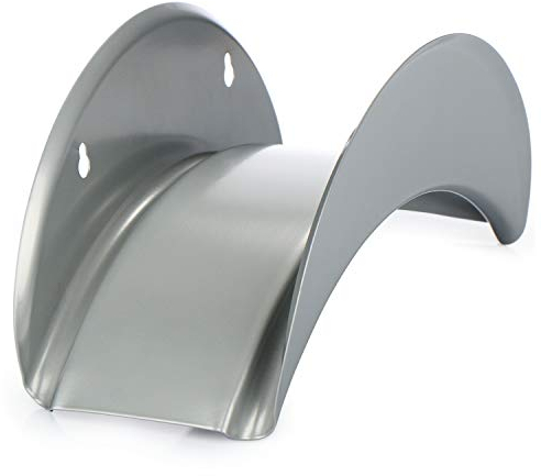 com-four® support de tuyau d'arrosage - support mural de tuyau en acier enduit de poudre - support mural pour tuyaux de jardin (Gris)