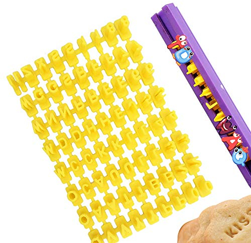 Keksstempel, XCOZU Set mit 72 Buchstaben und Zahlen Buchstaben Ausstecher für Fondant, Fondant buchstaben Stempel für Kuchen Keks Marzipan Deko Stempel Embosser Form