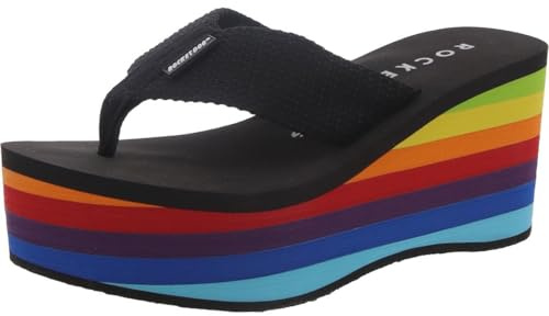 Rocket Dog Damen Crush Rainbow Sandale mit Absatz, Regenbogenschwarz, 39 EU