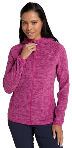 Mountain Warehouse Veste Lleyn Melange en polaire pour femme - Respirante et robuste - Anti-boulochage - Fermeture éclair - Pour voyages, marche et quotidien, hiver Rouge Cerise 44