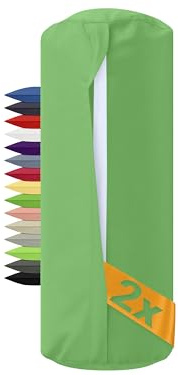 npluseins Lot de 2 housses de traversin, 40 x 15 cm, 100 % coton, 1600.2330, 40 x 15 cm, vert