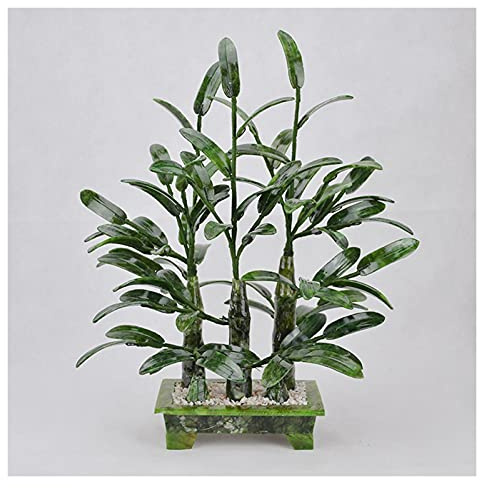 FIONEL Piante artificiali Bonsai di giada naturale, bonsai ricco, ornamenti di giada bonsai per casa, ufficio, negozio, decorazione zen (sicurezza segnalata) bonsai pino