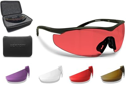 BERTONI Gafas de Tiro Protectoras Balistica Tacticas de Seguridad para Disparar con 4 Lentes Incluidas y Estuche – SH898