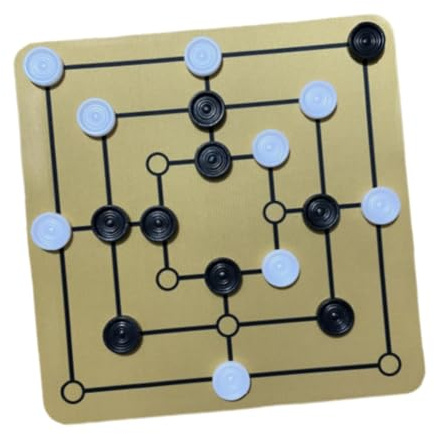 EHJRE Juego de Mesa Nine Mens Morris, Juego de Damas, Juego de Estrategia para picnics de Viaje