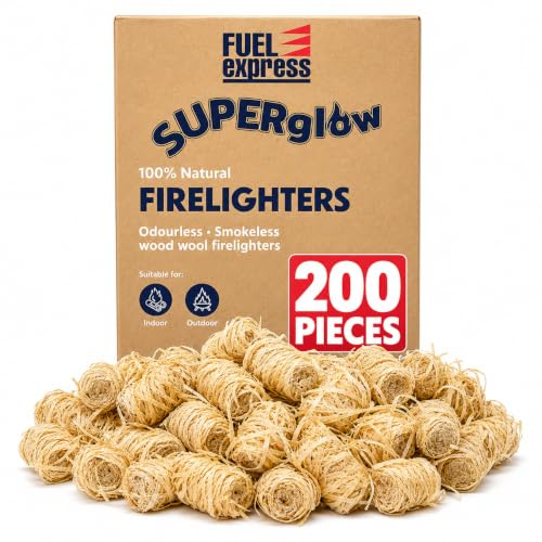 Lot de 200 allume-feux en laine naturelle pour brûleurs à bois, allume-feu, poêle, barbecue, barbecue, allume-feu naturel pour brûleur, barbecue, foyers