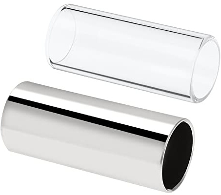2pcs Guitar Slide Set - Stainless Steel & Glass Tone Bar for Guitar Lovers - 6cm Durable Slide Accessories