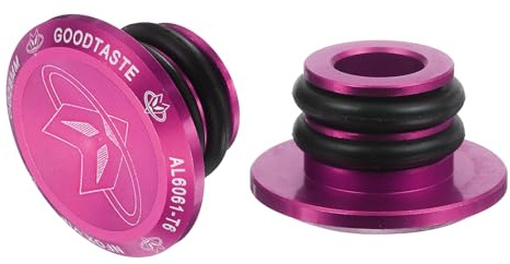sourcing map Bar End Plugs Aluminum Handlebar End Caps Bike Plugs with Matching Rings for MTB Road BMX Fixed Gear Bike, Pink