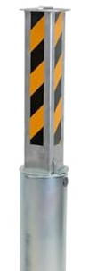 The Ramp People Telescopic Bollard for Car Parks and Driveways | Retractable Steel Security Post Heavy-Duty Black/Yellow Reflective 2 Keys Manual