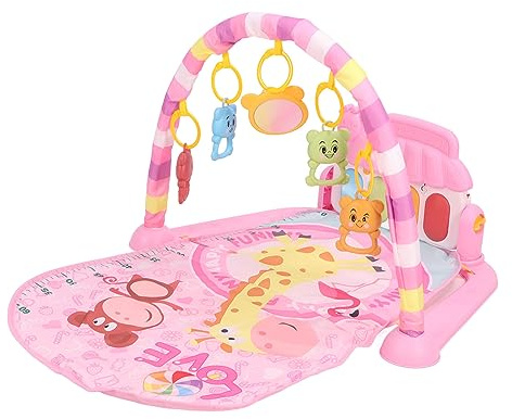 OVAQUIXI Kleinkind-Spielmatte mit Verstellbarem Design, Baby-Gym-Spielmatte für Frühe Bildung, Sensorische Entwicklung, Ideal für Babys und Kleinkinder (PINK)