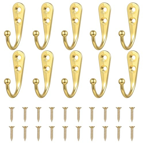 XKQYX 10 Piezas Ganchos Percheros de Pared, Vintage Perchas Pareds (oro)