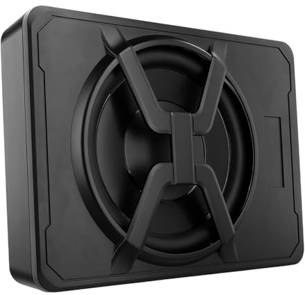 Realdio Aktiver Subwoofer für Auto, Passt unter Sitze, Maximale Leistung 1200 W, 10 Zoll, mit Umgebungsbeleuchtung, Integriertem Verstärkermodul, Leistungsstarker Kompakt-Subwoofer